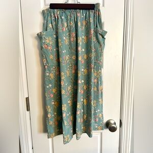 Vintage Floral Skirt in Blue and Yellow